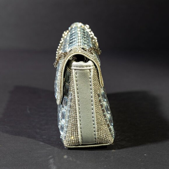 Verano Hill Ayesha Gold Rhinestone Clutch Bag - Silver - Picture 5 of 5